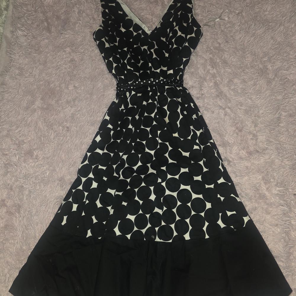 Jones Wear Black and White High Low Dress